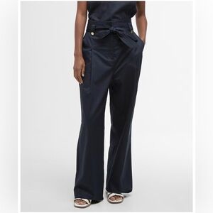 NWT Barbour Elsie Trousers Dark Navy Blue Wide Leg Size 4.